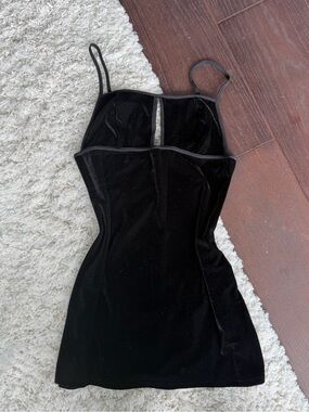 Revolve Superdown Black Velvet Mini Dress
